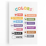 Colors Learning Wall Art - Kids Educational Color Chart Poster