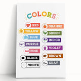 Colors Learning Wall Art - Kids Educational Color Chart Poster