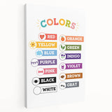 Colors Learning Wall Art - Kids Educational Color Chart Poster