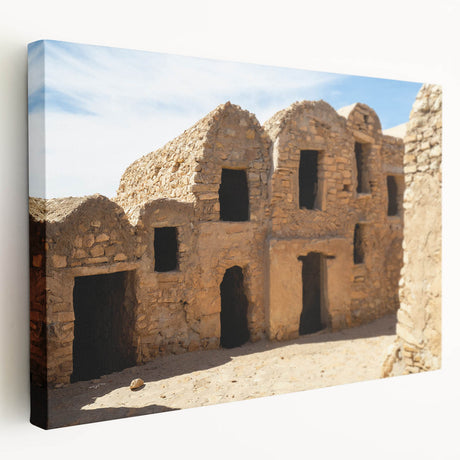 Large canvas print of a Moroccan landscape in earthy tones, suitable for kitchen wall art.