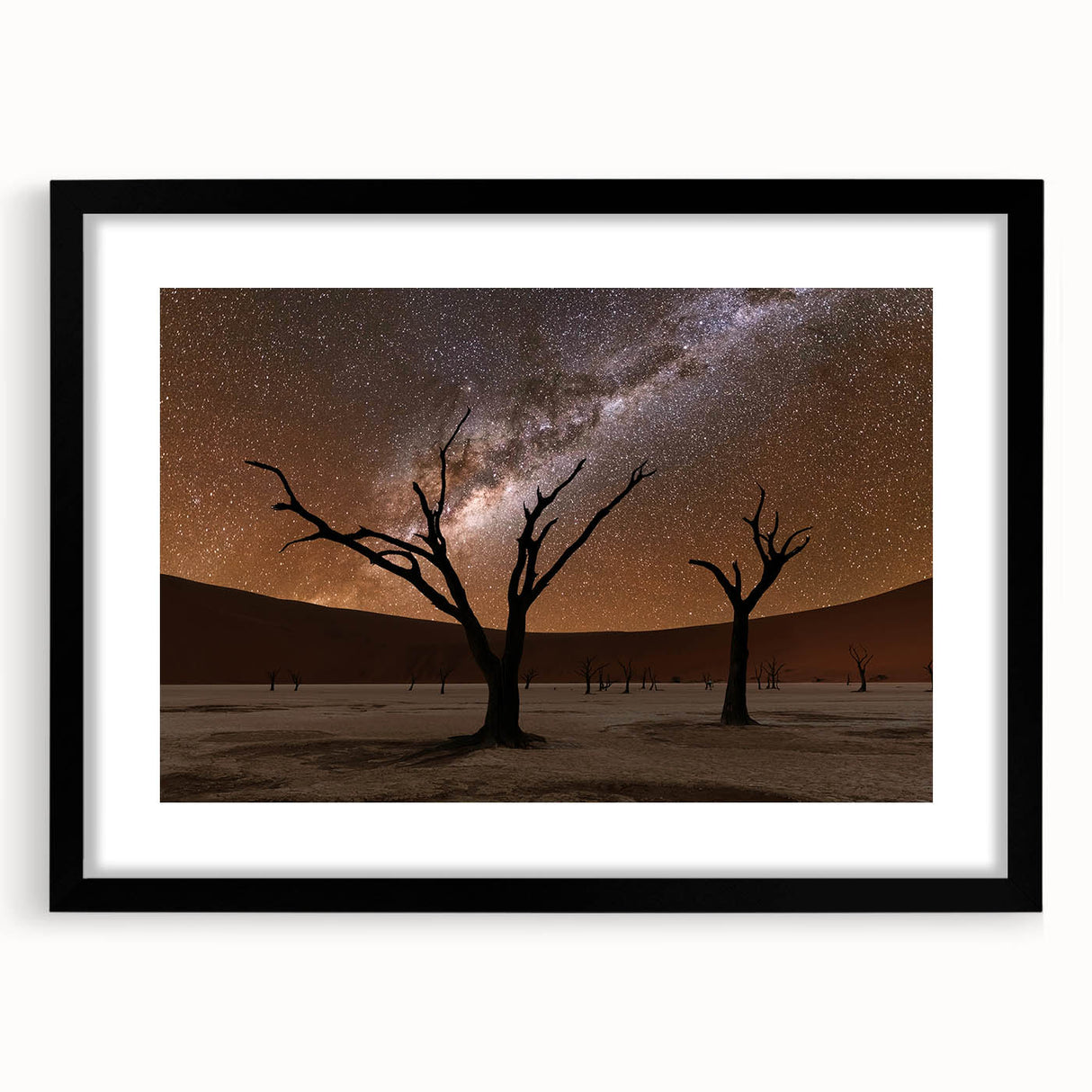 Extra large abstract art print of a colorful, textured Namibian landscape on a framed canvas, ideal for living room decor.