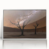 Large acrylic print of an African scenery in Namibia, featuring mid-century modernist style, ideal for nursery wall art.
