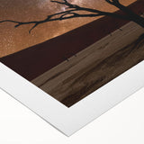 Art deco poster featuring a serene Namibian landscape on rolled canvas, suitable for dining room decor.