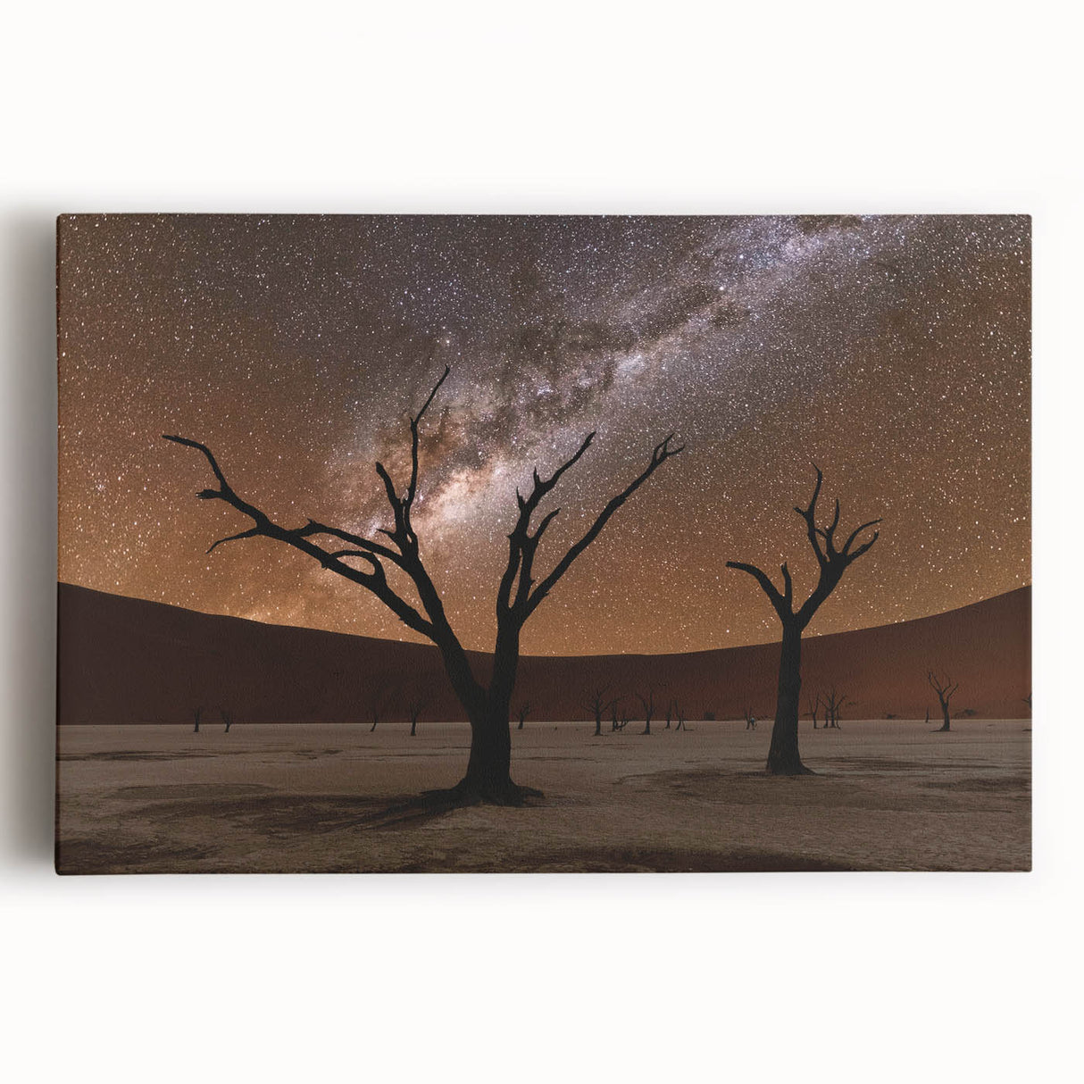 Black and white photograph of an African landscape on large stretched canvas, suited for kitchen art.