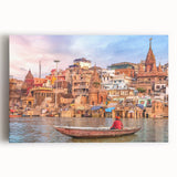 Black and white large art print of a scenic Indian landscape on stretched canvas, ideal for kitchen wall art.