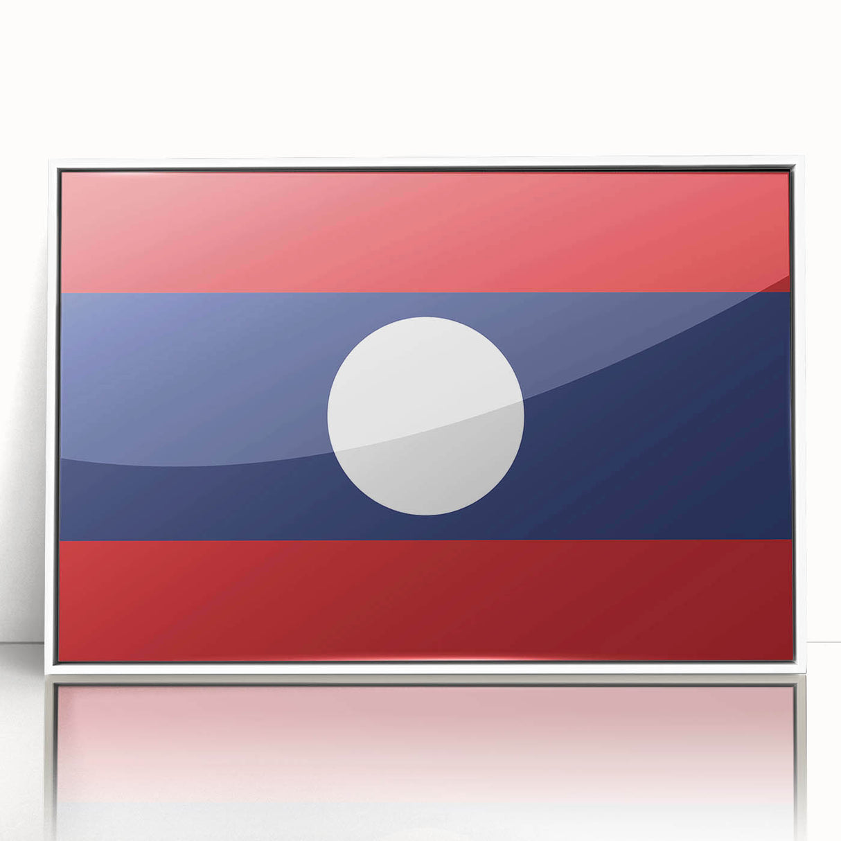 Acrylic print of a Laotian landscape in art deco style, featuring pastel colors, ideal for modern nursery decor.