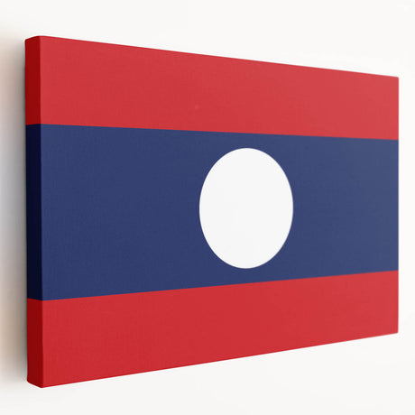 Large stretched canvas depicting a serene Laos landscape in soft earth tones, suitable for kitchen wall art.
