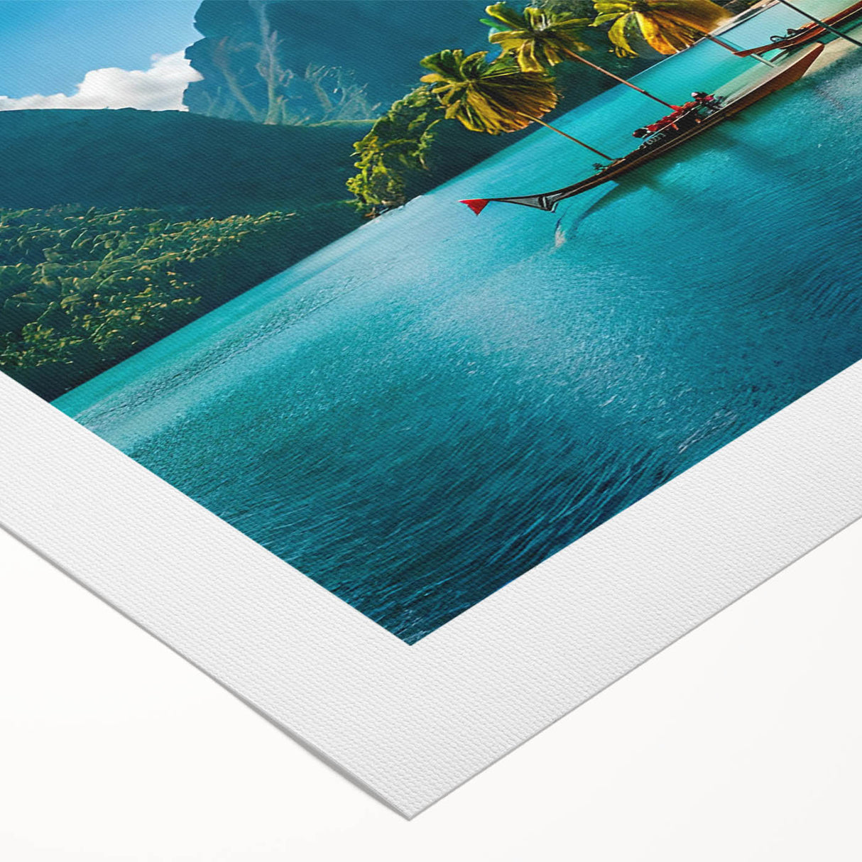 Art deco poster featuring a serene Philippine landscape on rolled canvas, suitable for dining room wall art.