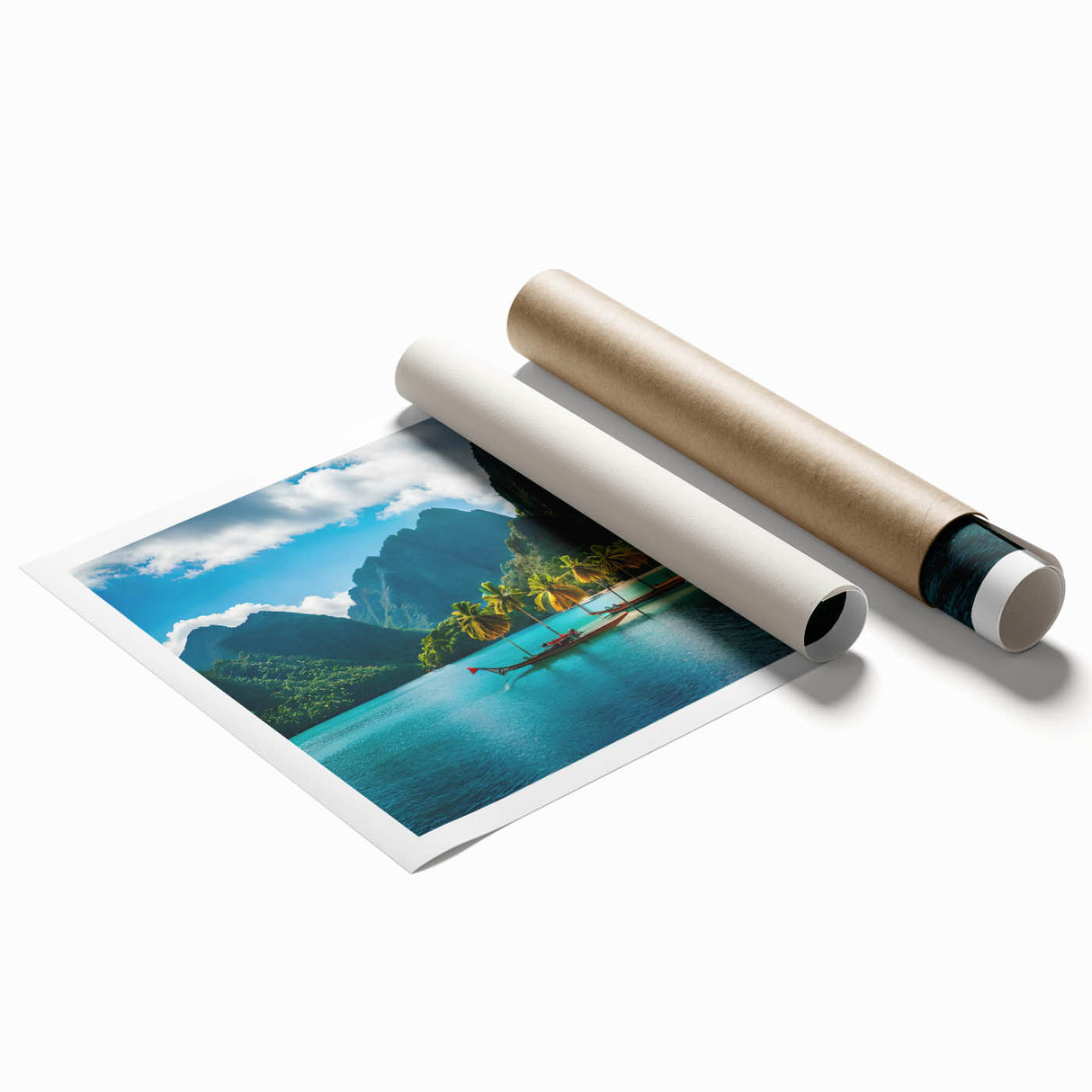Extra large rolled print of a serene Philippine landscape with lush florals in pastel shades.