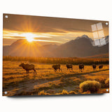 Acrylic glass print of Yukon scenery in muted earth tones, suitable for bedroom or dining room decor.