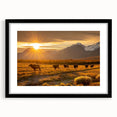 Extra large framed abstract art print depicting a colorful, textured Canadian Yukon landscape, ideal for living room decor.
