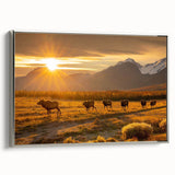 Landscape art painting of Yukon scenery in muted earth tones on a framed canvas, suitable for a living room or study.