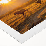 Art deco poster of Yukon scenery on rolled canvas, featuring muted earth tones, ideal for dining room wall art.