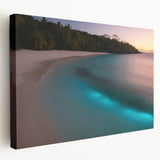 Large canvas featuring a scenic Puerto Rican coastline in vibrant blues and greens, ideal for kitchen wall art.