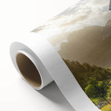 Art Deco poster of a European Albanian scenery in muted colors on rolled canvas, ideal for nursery wall art.