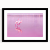 Colorful abstract art print of a European scenery in Cyprus, with vivid textures on a large black-framed canvas.