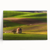 Black and white photograph of a European cityscape on stretched canvas, suitable for kitchen art.