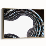 Framed canvas depicting a vintage landscape of a European scene in black and gold tones, ideal for bedroom wall art.