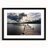 Extra large abstract art print of a colorful European landscape, textured, in a black frame, ideal for living room decor.