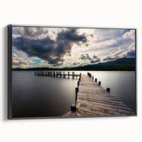 Black and white landscape art painting of Cumbria, England on framed canvas, suitable for bedroom wall decor.