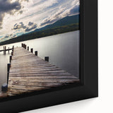 Extra large framed canvas featuring a textured depiction of Cumbria’s landscape in black with colorful art accents.