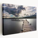 Large art depicting the serene Cumbrian landscape in muted green and blue tones on stretched canvas.