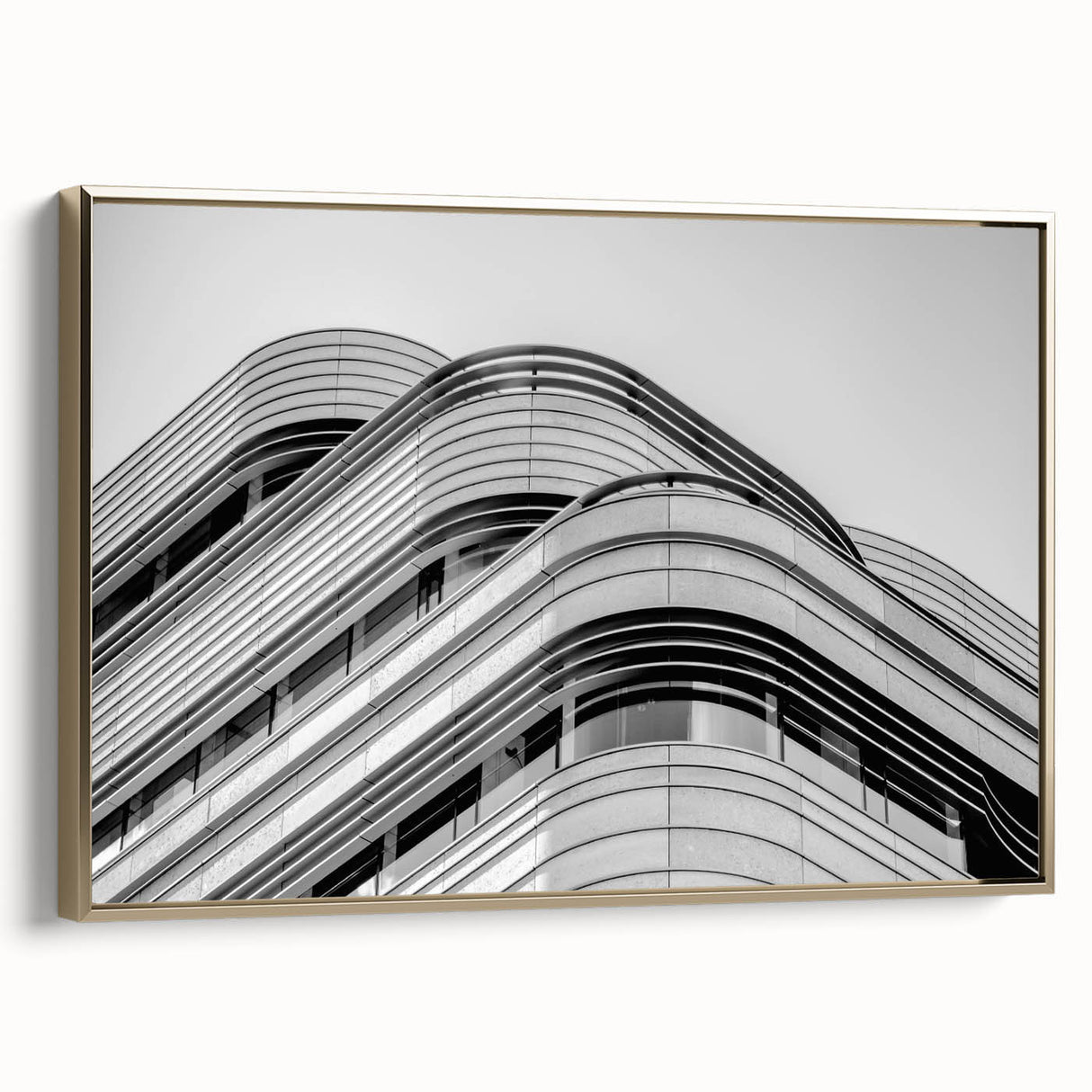 Landscape art painting of London on framed canvas, featuring muted gold and black tones, ideal for bedroom wall decor.