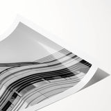 Extra large wall art featuring line art flowers in black and white, ideal for large living room wall decor.