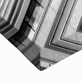 Large black and white canvas print of the London skyline, ideal for bedroom wall art.