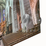 Acrylic glass print of abstract French Alps scenery in muted earth tones, ideal for dining room art.