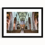 Abstract art print of French Alps in vibrant colors on a textured, extra-large canvas, ideal for living room decor.