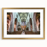 Abstract art print of the French Alps in muted earth tones on a framed canvas, suitable for dining room decor.