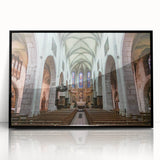 Large abstract wall art of the French Alps in muted earth tones on a framed acrylic, suitable for modern living room decor.