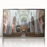 Large art print of French Alps in muted gray and blue tones on framed acrylic, suited for modern art wall decor.