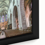 Extra large framed canvas of the French Alps in textured black with colorful accents, ideal for living room decor.