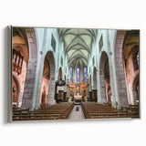 Landscape art painting of the French Alps in colorful tones on a framed canvas, ideal for living room decor.