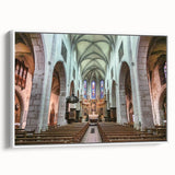 Vintage poster art of the French Alps in colorful hues on a large framed canvas, ideal for living room decor.