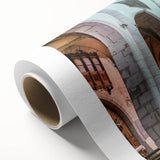 Art deco poster of the French Alps in pastel colors on rolled canvas, suitable for nursery wall art.