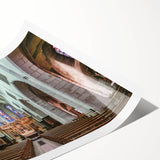 Extra large wall art featuring a line art depiction of flowers, set against the French Alps.