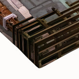 Black and white landscape art painting of the French Alps on stretched canvas, ideal for bedroom wall art.