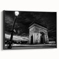 Black and white framed canvas featuring a vintage Paris landscape, ideal for bedroom decor.