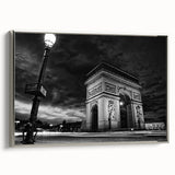 Landscape art painting of Paris with colorful skyline and Eiffel Tower, framed in silver, ideal for living room decor.