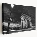 Parisian street scene in muted earth tones on a large stretched canvas, suitable for kitchen wall art.