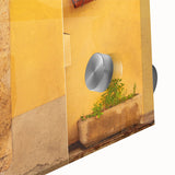 Large abstract wall art depicting the Provence scenery in muted earth tones on acrylic glass, suitable for dining room art.