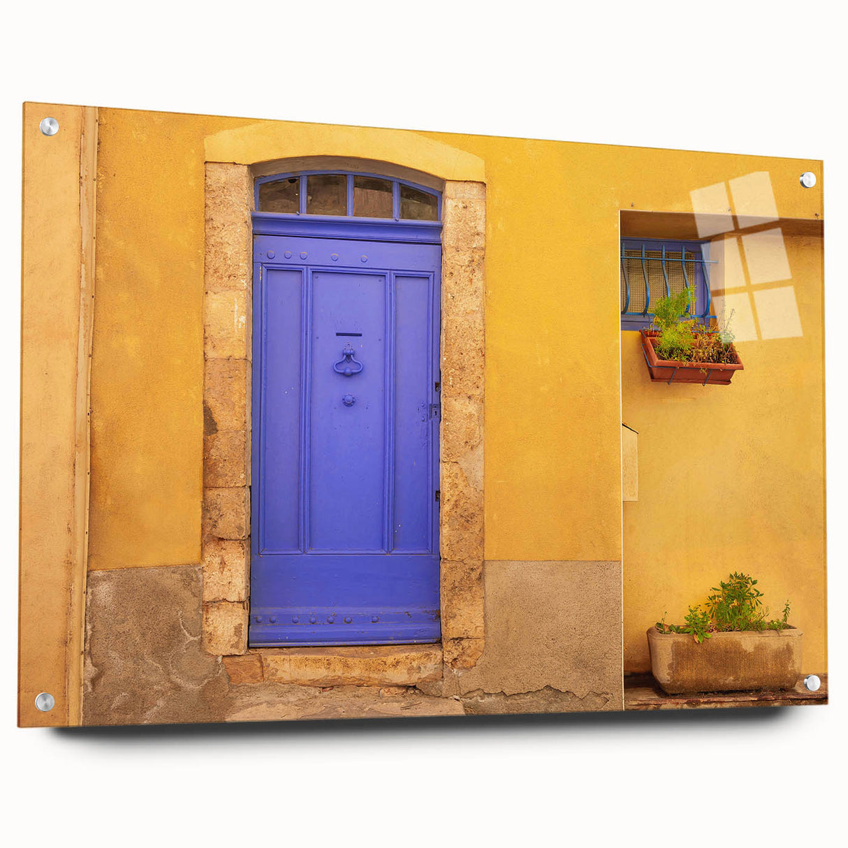 Acrylic print of a Provence landscape in soft pastel shades, ideal for dining room decor.