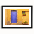 Colorful abstract art print of a Provence scenery in vibrant hues on a large framed canvas, ideal for living room decor.