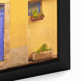 Extra large framed canvas depicting a textured, colorful Provencal landscape, ideal for living room decor.