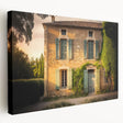 Large canvas print of a scenic South France landscape in muted earth tones, ideal for kitchen wall art.