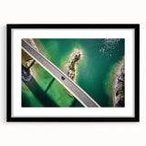 Extra large abstract art print depicting a colorful, textured Bavarian landscape on a framed black canvas.