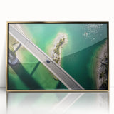 Art deco poster of a Bavarian landscape in muted gold tones on acrylic, ideal for modern nursery wall art.